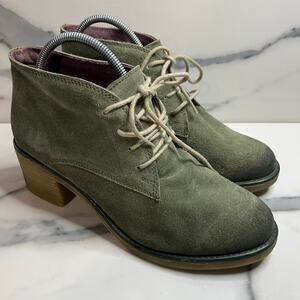 Coconuts by Matisse Womens Green Suede Low Heel Chukka Ankle Boots Sz 8 Festival